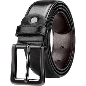 EsengNoyi Black Leather Belt for Men Belts for Jeans Dress Classic Design for Casual