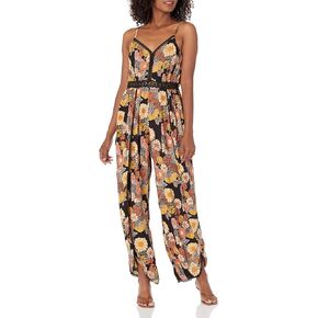 Angie Womens Women's Spaghetti Strap Crochet Trim Jumpsuit