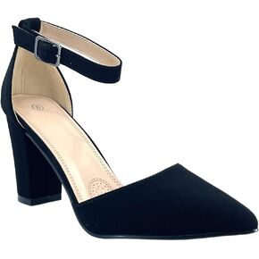 Women's Pointy-Toe D'Orsay Ankle Strap Block Heel Dress Pump in Kuwait