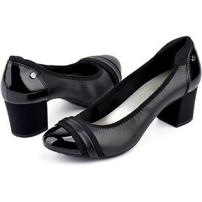 JENN ARDOR Chunky Heels Pumps Women Fashion Closed Toe Mid High Heels 2 inch Block Heeled Shoes Comfortable Office Work Pumps for Ladies Female Slip ons