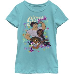 Disney Girl's Sister Goals T-Shirt, Tahiti Blue, X-Small