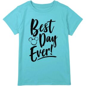 Disney Plus Size Classic Mickey Best Day Girls Short Sleeve Tee Shirt, Blue