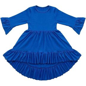 Coralup Toddler Girls Long Sleeve Cotton Solid Casual Dress in Kuwait
