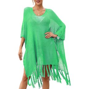 Wander Agio Wonens Beach Protection Casual Cover Shirt Bikini Cover-up Net Knit Coverups Tassels