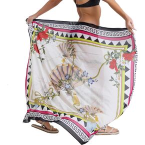 Women's Sheer Sarong Coverups Beach Wrap-Stylish Bikini Wraps and Pareos-Elegant Draping Cover Ups for Swimwear-Bathing Suit