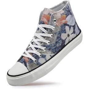 rosyclo Women's High Top Canvas Sneakers Fashion Lace-up Classic Casual Walking Shoes