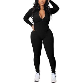 Fazoacou المرأة مثير الرمز البريدي حللا طويلة الأكمام Bodycon قطعة واحدة رومبير مضلع وتتسابق