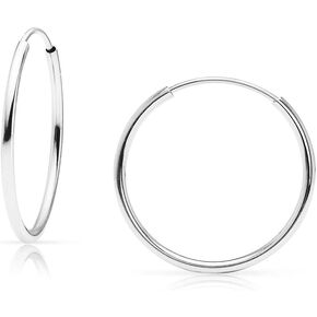 SOLIDGOLD - 14K Real Gold Filled Endless Infinity Hoop Sleeper Earrings 10-40mm | Yellow, Rose & White Gold in Kuwait