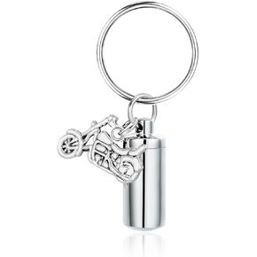 FASJOY Cylinder Vial Urn Keychain for Ashes Cremation Urn Necklace Keepsake Ashes Memorial Jewelry for Humans