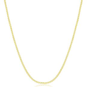MAZZERI Gold Plated 925 Sterling Silver 1mm & 1.6mm Italian Box Chain Necklace 16" - 24"