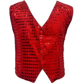 TAIKMD Kids Boys Shiny Sequins Vest Crop Top Dance Jazz Hip Hop Jacket Waistcoat Choir Stage Performance Costume