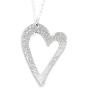 10th Wedding Anniversary - Large Open Tin Heart Pendant