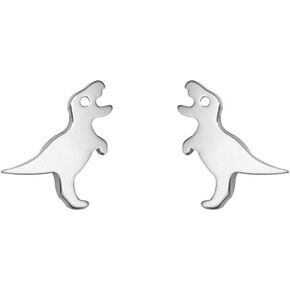 Small Dinosaur Stud Earrings for Women Girls Men 925 Sterling Silver Hypoallergenic Tiny Cute Brushed Dragon Brontosaurus Animal Cartilage Tragus Post Fashion Punk Personalized Jewelry Dainty Gifts