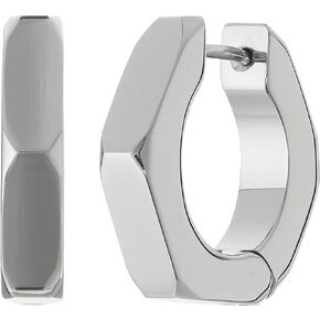 The Hinge - Stainless Steel 4mm Hex Nut Single Hoop Earring in Kuwait