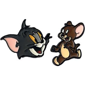 Tom Jerry Earrings Stud, Metal Anime Cartoon Ear Stud for Girls Women and Men （1）