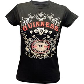 Guinness Ladies T-Shirt with Butterfly and Extra Foreign Stout Print