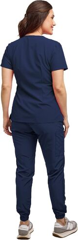 Womens 7 Pocket Scrub Set V-Neck Top and Jogger Pant Medical Nursing Uniform in Saudi Arabia