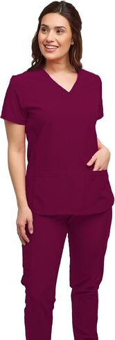 Womens 7 Pocket Scrub Set V-Neck Top and Jogger Pant Medical Nursing Uniform in Saudi Arabia