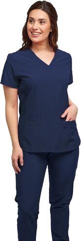 Womens 7 Pocket Scrub Set V-Neck Top and Jogger Pant Medical Nursing Uniform in Saudi Arabia
