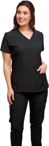 Womens 7 Pocket Scrub Set V-Neck Top and Jogger Pant Medical Nursing Uniform in Kuwait