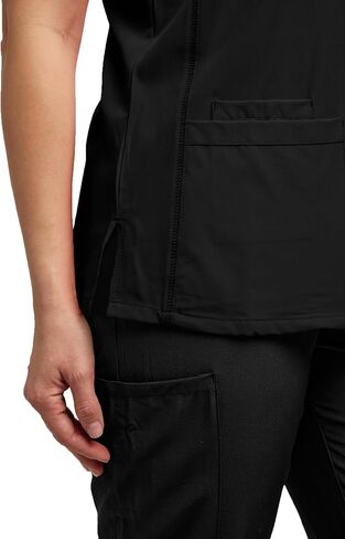 Womens 7 Pocket Scrub Set V-Neck Top and Jogger Pant Medical Nursing Uniform in Kuwait