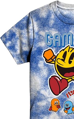 تي شيرت للأولاد من Pacman لألعاب الفيديو، Ms, Jr Namco Atari، تي شيرت رسمي بصبغة التعادل in Kuwait