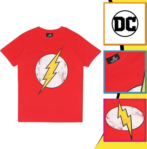 Popgear Boy's Dc Comics the Flash Distressed Logo Boys T-shirt fashion-t-shirts (pack of 1) in Kuwait