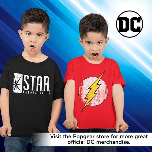 Popgear Boy's Dc Comics the Flash Distressed Logo Boys T-shirt fashion-t-shirts (pack of 1) in Kuwait