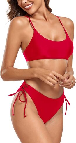 Women's Adjustable Self-Tie Straps Bikini Swimsuit Reversible Two Piece Bathing Suits in Saudi Arabia