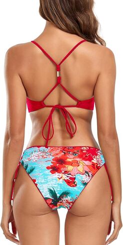 Women's Adjustable Self-Tie Straps Bikini Swimsuit Reversible Two Piece Bathing Suits in Saudi Arabia