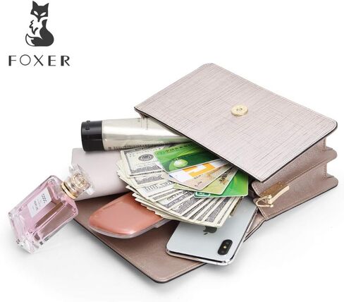 FOXER حقيبة كروس جلدية للنساء صغيرة كروسبودي محفظة كلاتش in Saudi Arabia