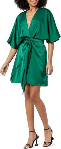 The Drop Women's Estelle Deep V-Neck Front-Tie Mini Dress in Kuwait