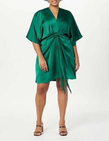The Drop Women's Estelle Deep V-Neck Front-Tie Mini Dress in Kuwait