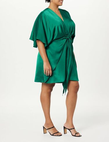 The Drop Women's Estelle Deep V-Neck Front-Tie Mini Dress in Kuwait