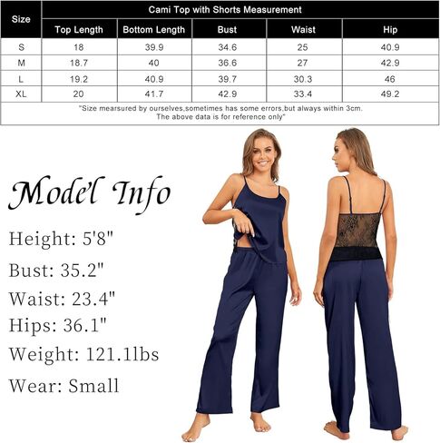 DUWMCON إمرأة مثير الحرير بيجامة مجموعات الساتان عيد الميلاد منامة للنساء الدانتيل الظهر كامي الأعلى مع بنطلون بيجاما ملابس خاصة لينة in Kuwait