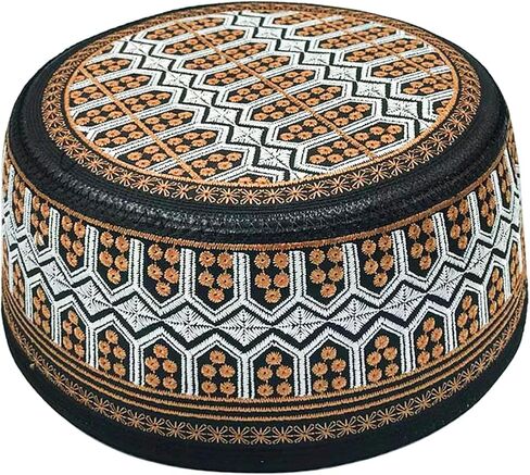 Clobeau Muslim Prayer Hat for Men Islamic Kufi Hat Skull Cap Embroidery Islam Kufi Headware Beanie in Saudi Arabia