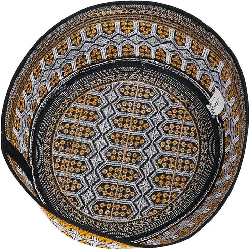Clobeau Muslim Prayer Hat for Men Islamic Kufi Hat Skull Cap Embroidery Islam Kufi Headware Beanie in Saudi Arabia