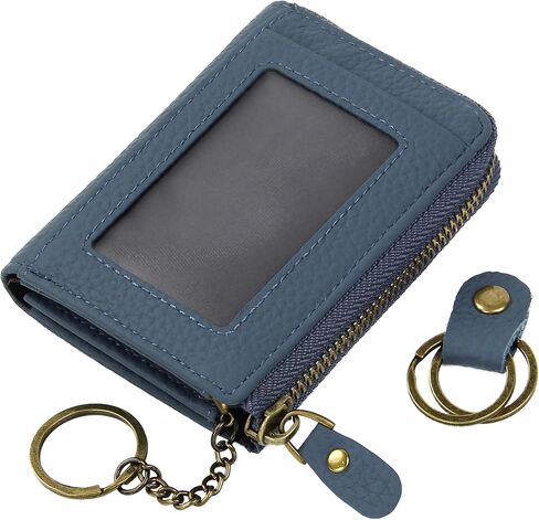 kilofly Genuine Leather Card Slot ID Holder Wallet + Keychain Cable Organizer in Saudi Arabia