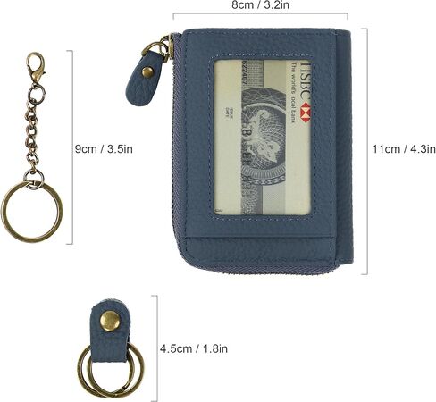 kilofly Genuine Leather Card Slot ID Holder Wallet + Keychain Cable Organizer in Saudi Arabia