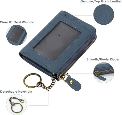 kilofly Genuine Leather Card Slot ID Holder Wallet + Keychain Cable Organizer in Saudi Arabia