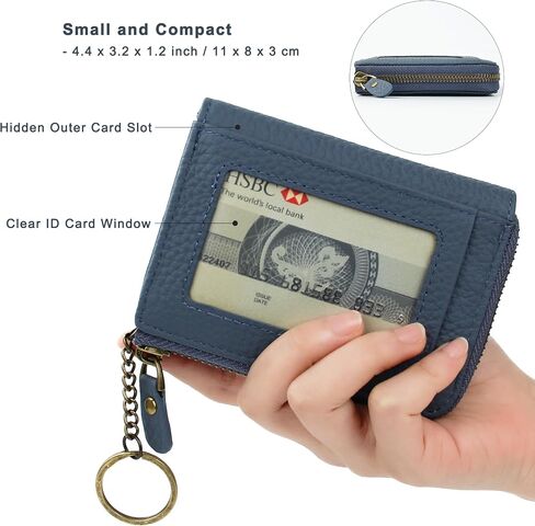 kilofly Genuine Leather Card Slot ID Holder Wallet + Keychain Cable Organizer in Saudi Arabia