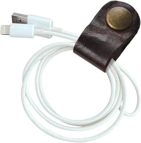 kilofly Genuine Leather Card Slot ID Holder Wallet + Keychain Cable Organizer in Saudi Arabia