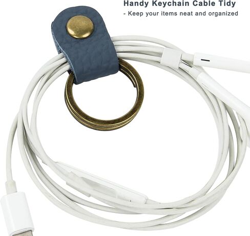 kilofly Genuine Leather Card Slot ID Holder Wallet + Keychain Cable Organizer in Saudi Arabia