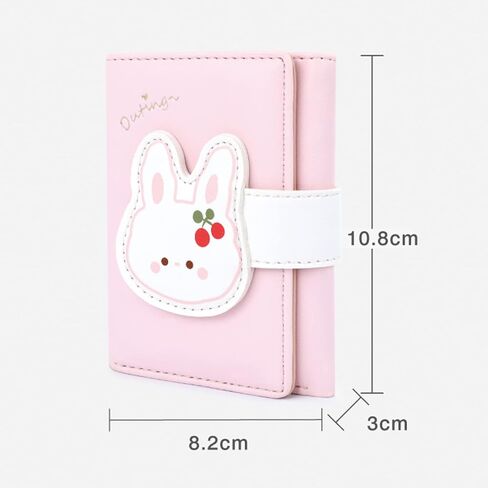 MOZXIRZ Women Girls Wallet Cute Cow Print Tri-Fold Wallet PU Leather Purse Slim Small Short Wallet Cartoon Trifold Cash Card Holder Bag (Pink Cow) in Saudi Arabia