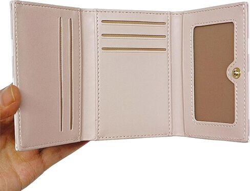 MOZXIRZ Women Girls Wallet Cute Cow Print Tri-Fold Wallet PU Leather Purse Slim Small Short Wallet Cartoon Trifold Cash Card Holder Bag (Pink Cow) in Saudi Arabia
