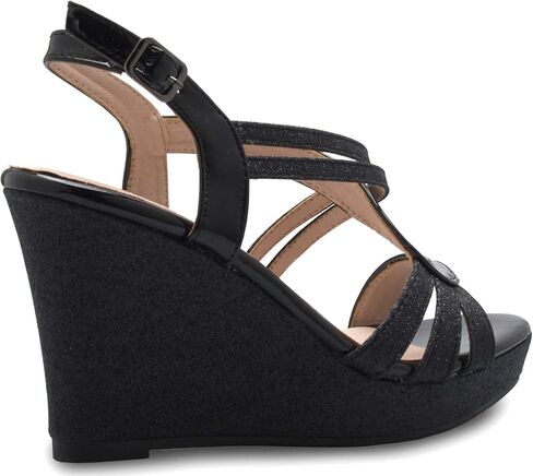 Olivia K Women's Sexy Strappy Platform Wedge Glitter Sandals in Saudi Arabia