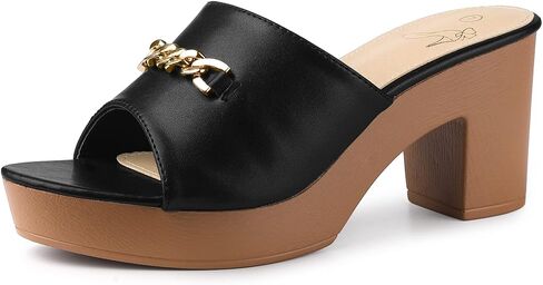 Perphy Open Toe Platform Block Heel Slides Sandals for Women in Saudi Arabia