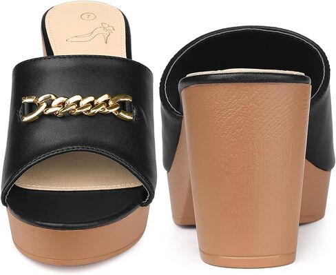 Perphy Open Toe Platform Block Heel Slides Sandals for Women in Saudi Arabia