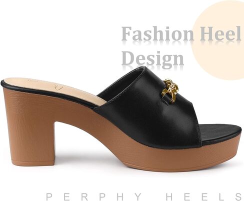 Perphy Open Toe Platform Block Heel Slides Sandals for Women in Saudi Arabia