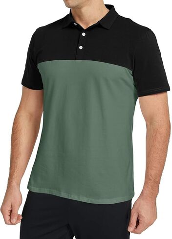 قمصان بولو جولف خفيفة الوزن للرجال من Aiyino بأكمام قصيرة بلونين كاجوال للعمل تي شيرت رياضي FD11154041 in Kuwait